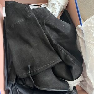 NEW Stuart Weitzman Hiline OTK Over the Knee Boot Black Suede Size 7 Women’s